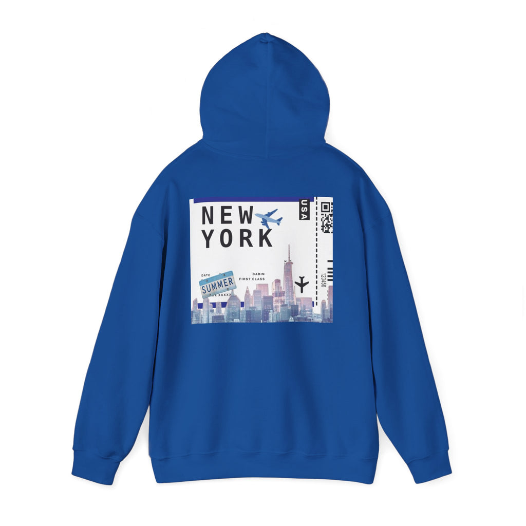 New York Stitch Hoodie — I  NY Front & Cityscape Back Pullover