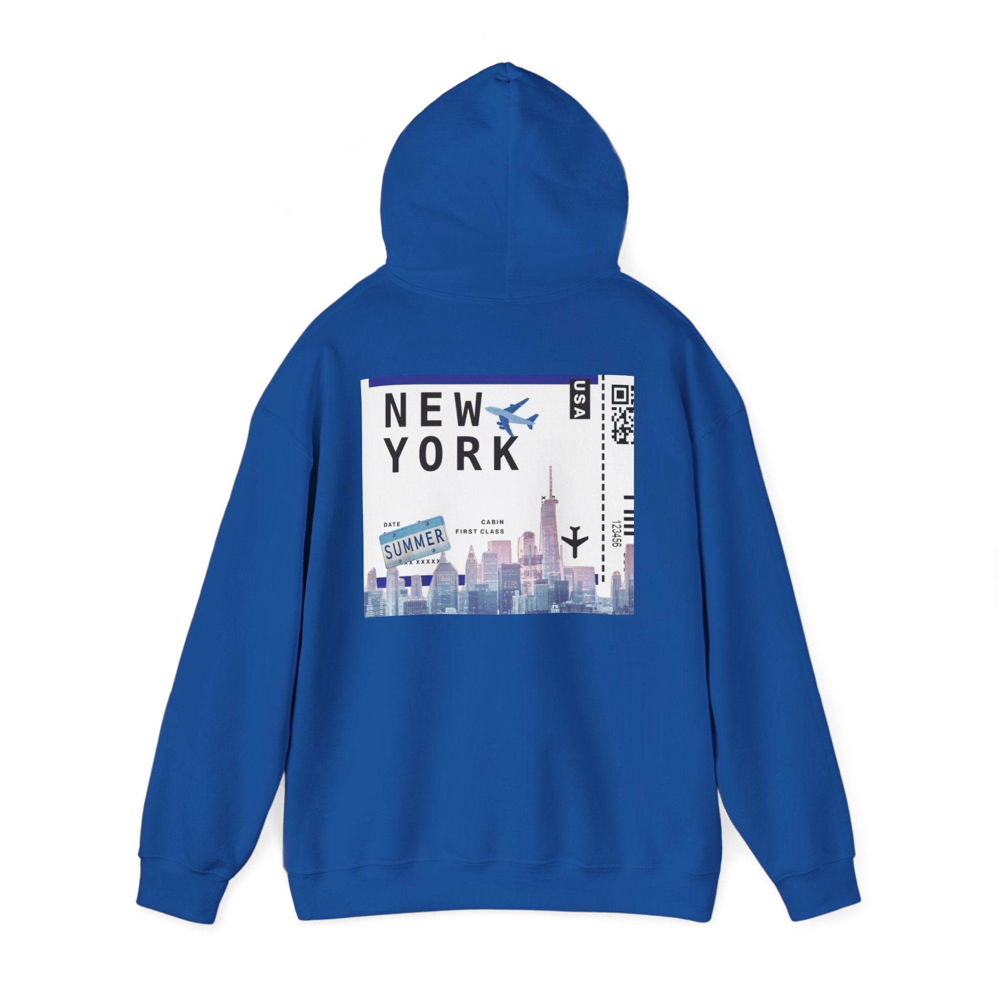 New York Stitch Hoodie — I  NY Front & Cityscape Back Pullover