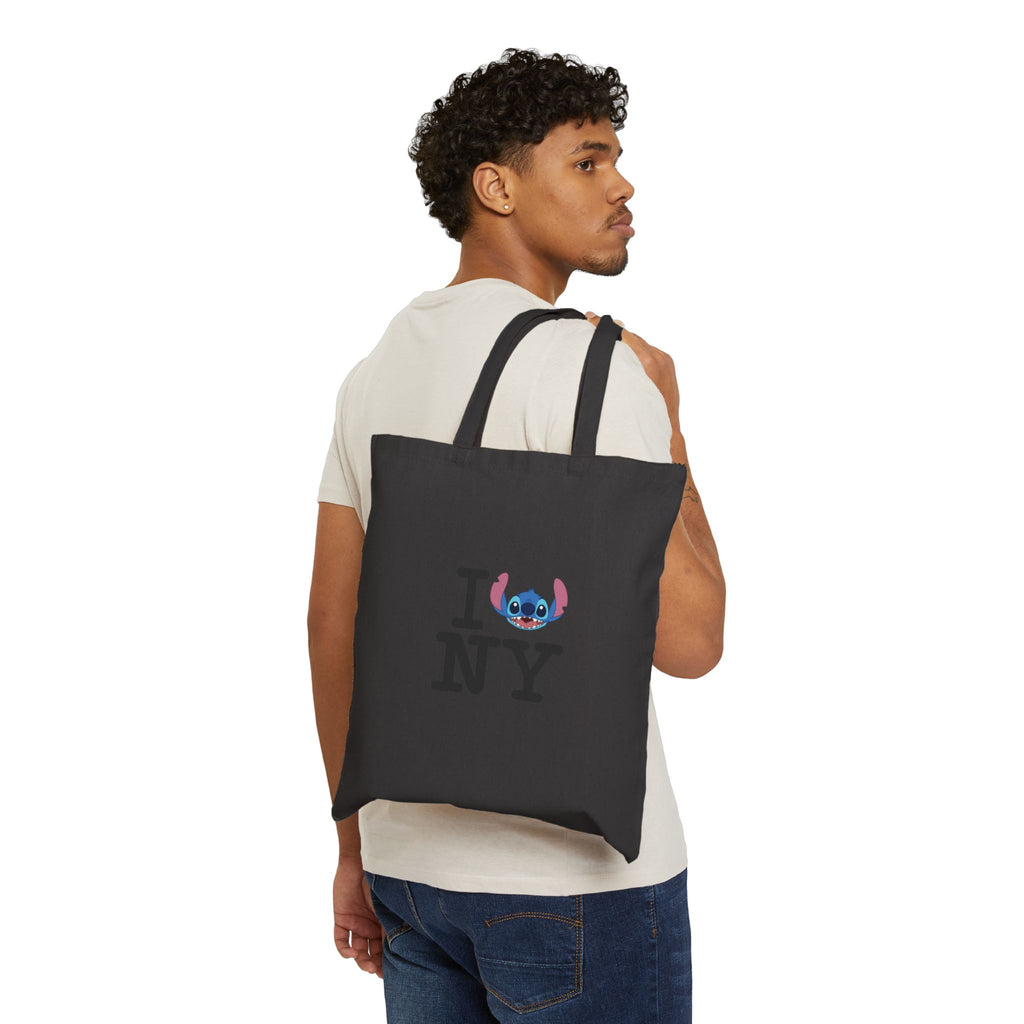 I (Stitch) NY Canvas Tote Bag — Cute New York Souvenir Market Tote