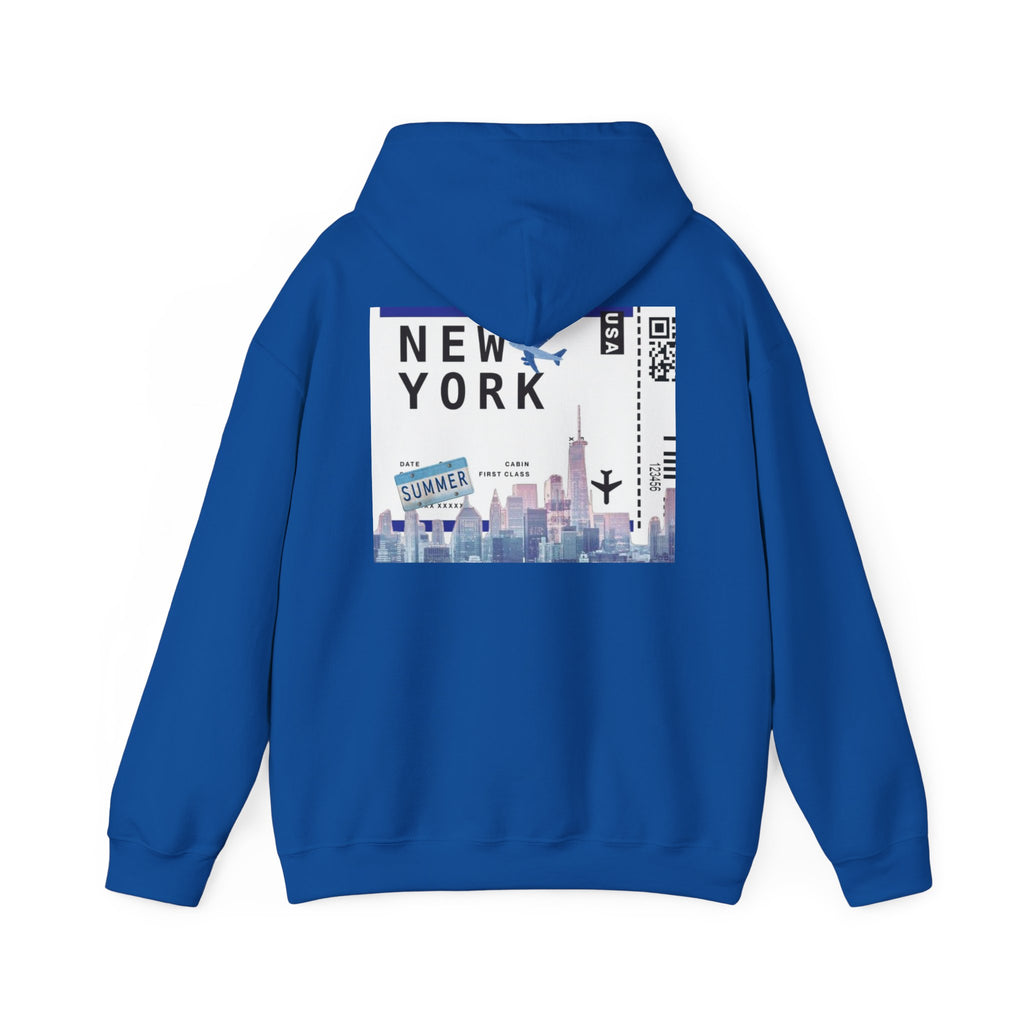 New York Stitch Hoodie — I  NY Front & Cityscape Back Pullover