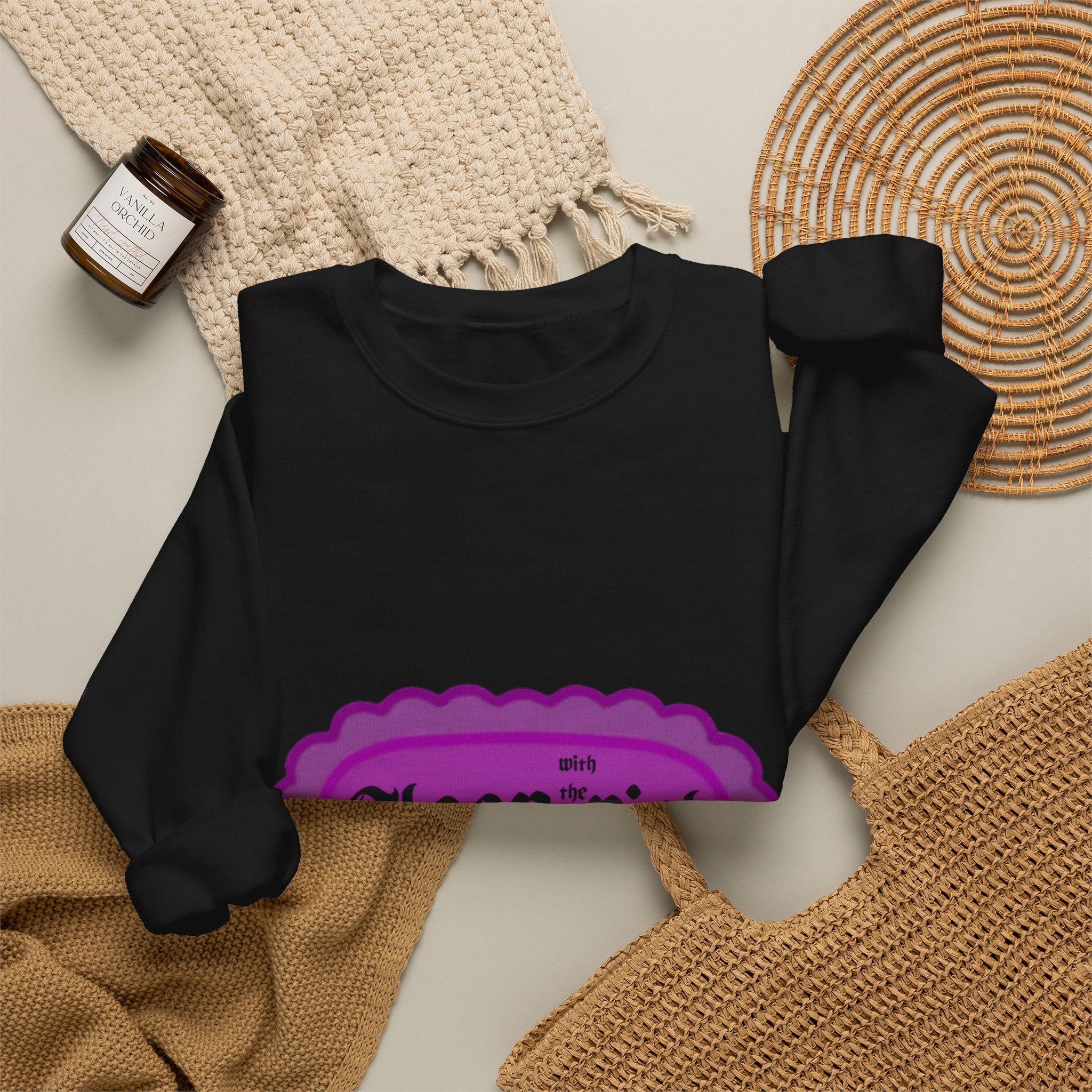 Sleep Rich Crewneck Sweatshirt - Purple Gothic Logo Cozy Pullover