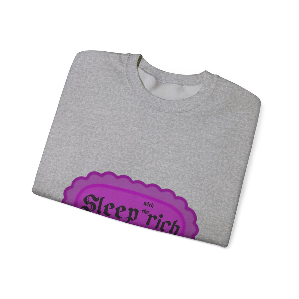 Sleep Rich Crewneck Sweatshirt - Purple Gothic Logo Cozy Pullover