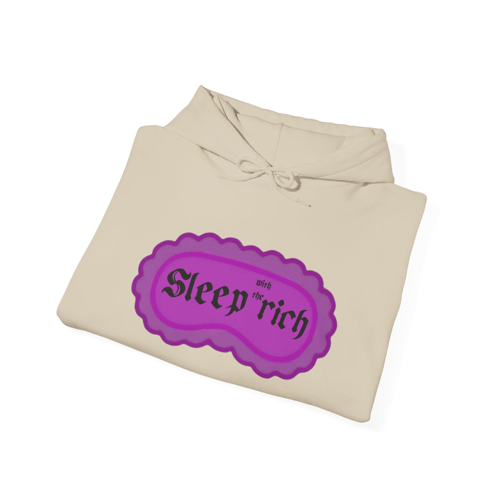Sleep Rich Hoodie — Cozy Purple Retro Graphic Hooded Sweatshirt