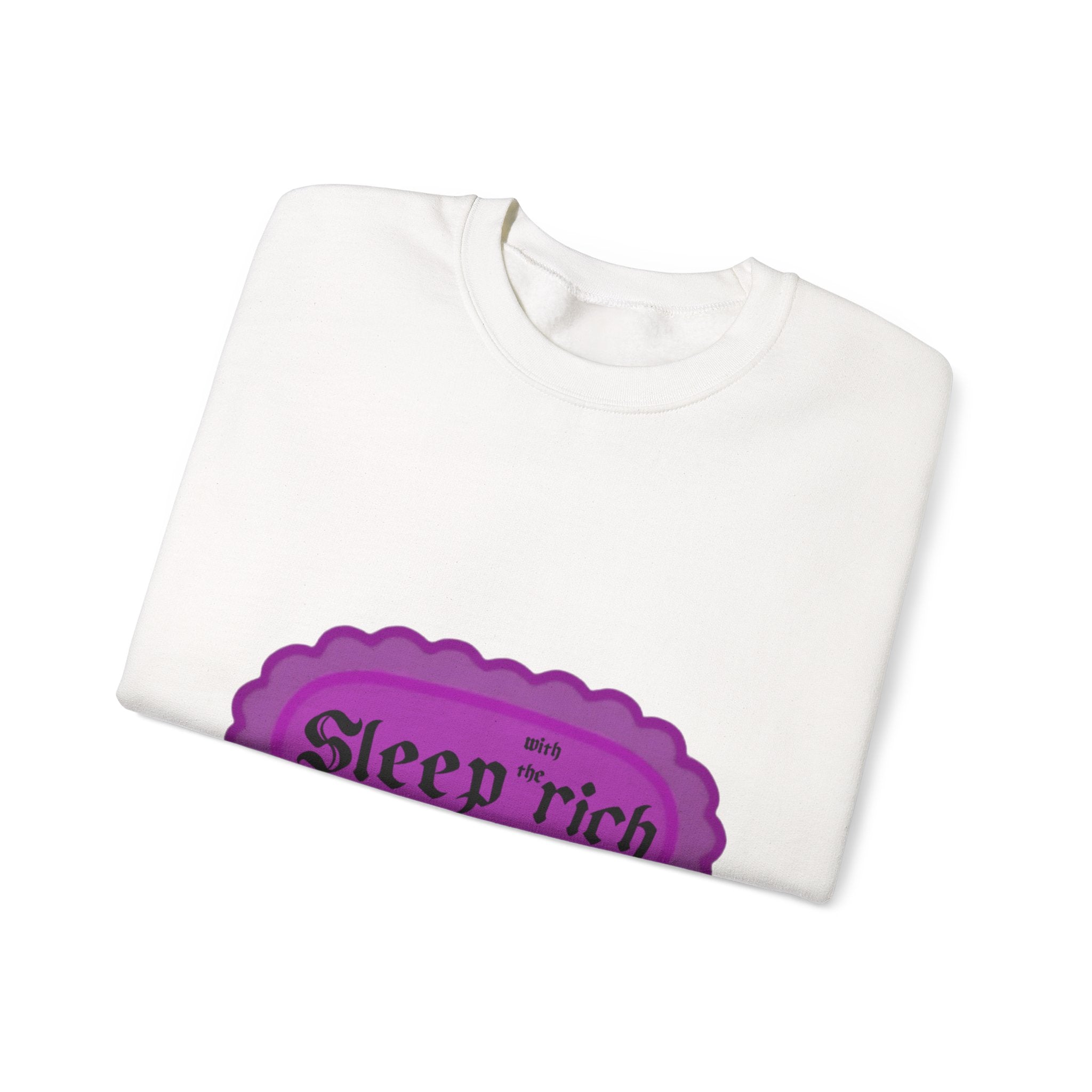 Sleep Rich Crewneck Sweatshirt - Purple Gothic Logo Cozy Pullover