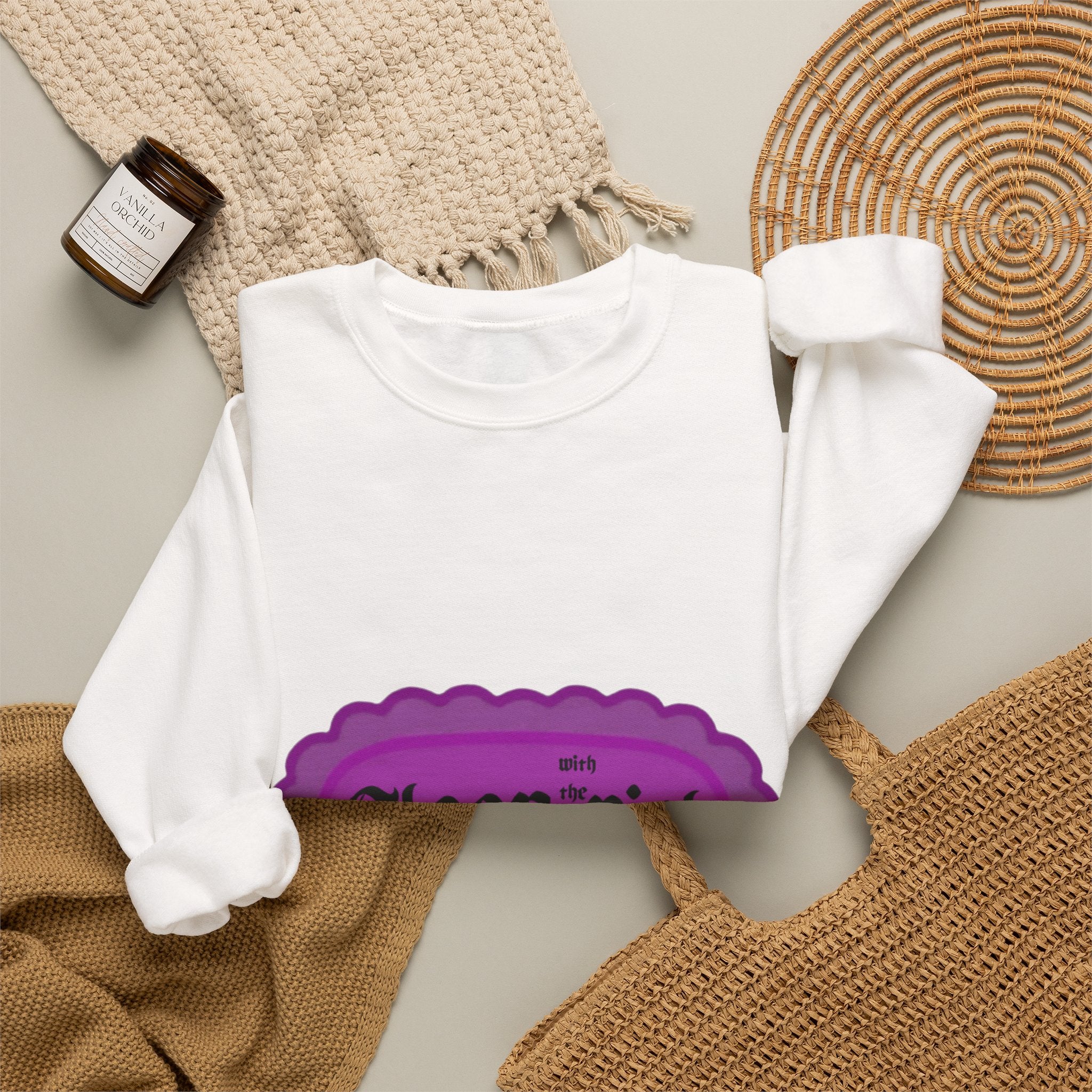 Sleep Rich Crewneck Sweatshirt - Purple Gothic Logo Cozy Pullover