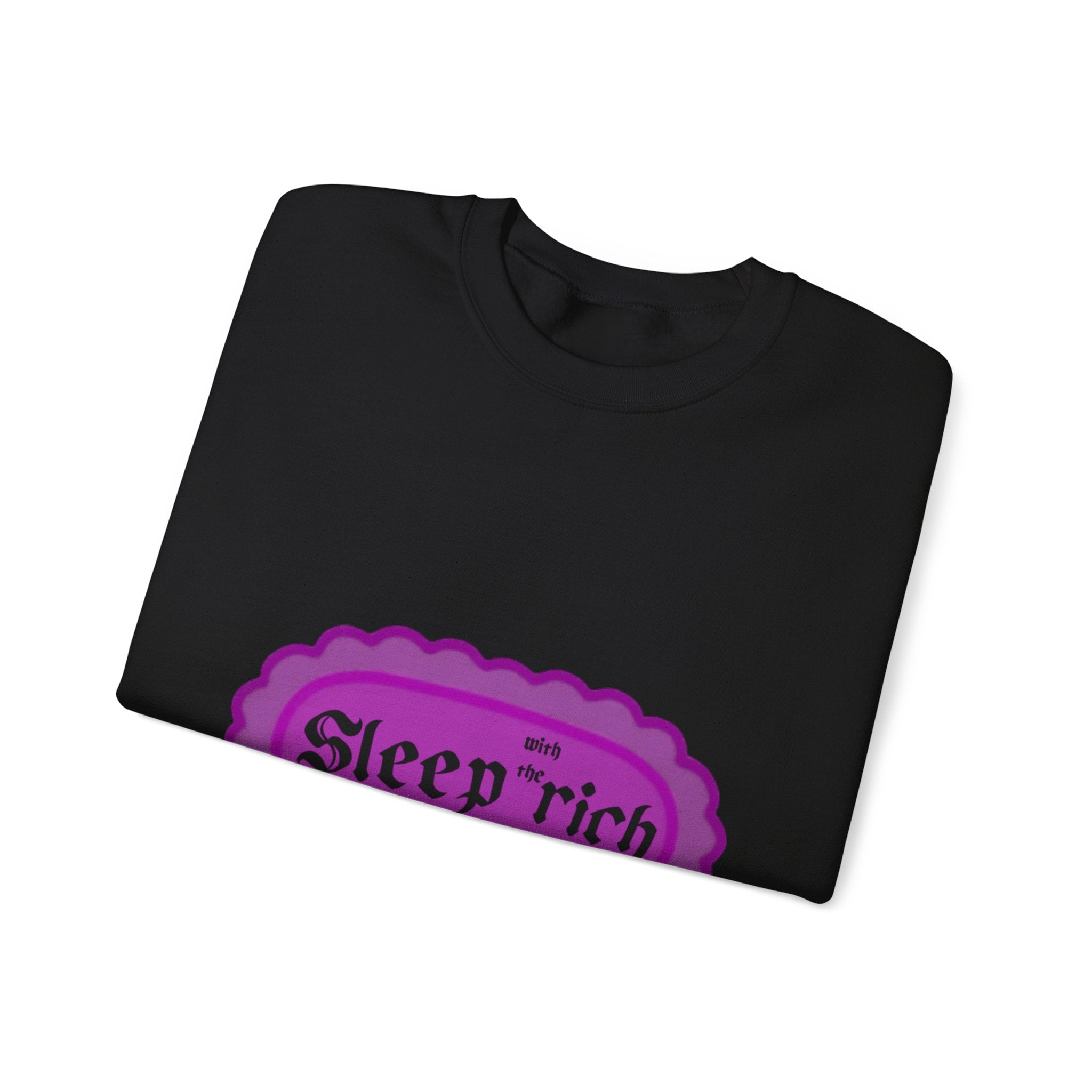Sleep Rich Crewneck Sweatshirt - Purple Gothic Logo Cozy Pullover