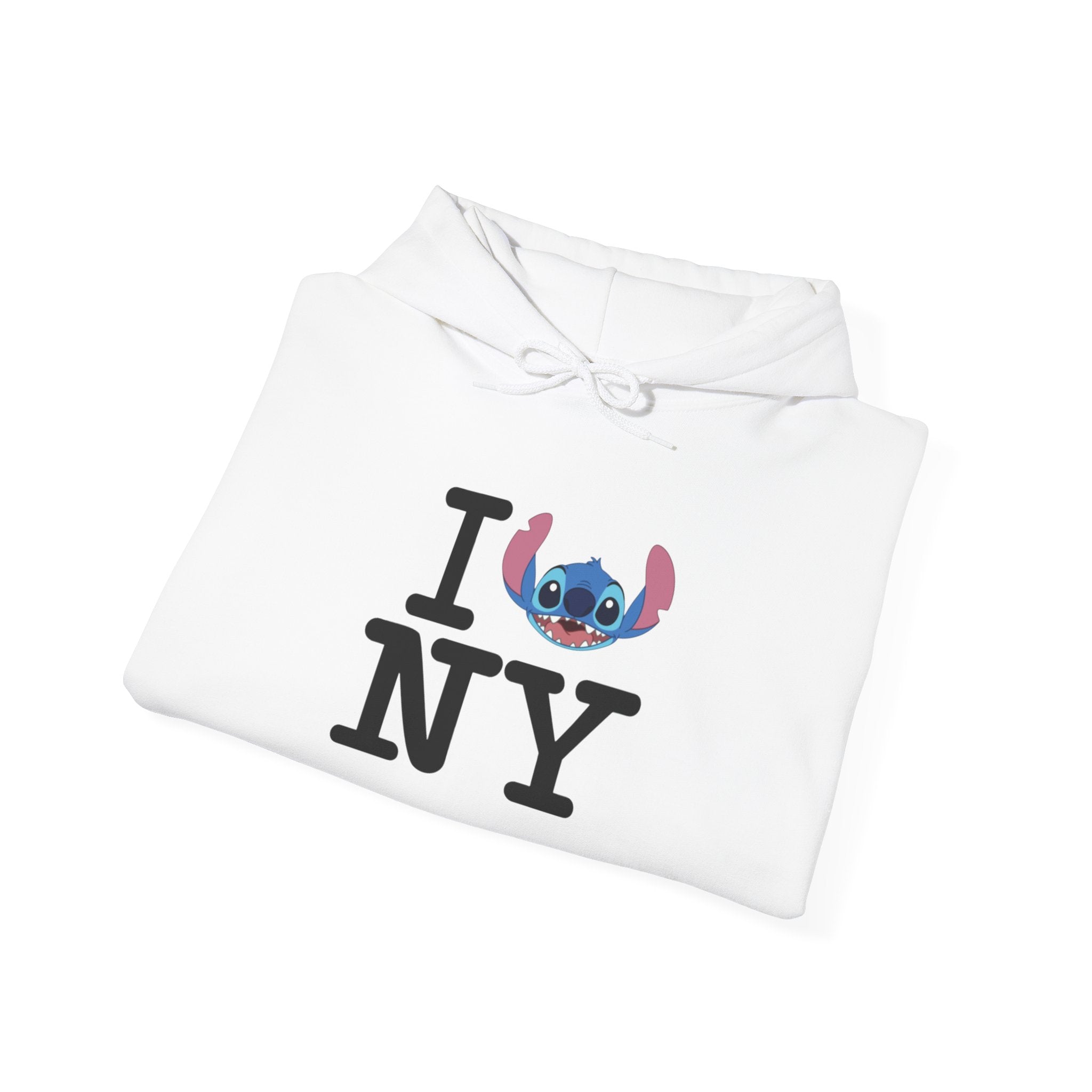 New York Stitch Hoodie — I  NY Front & Cityscape Back Pullover