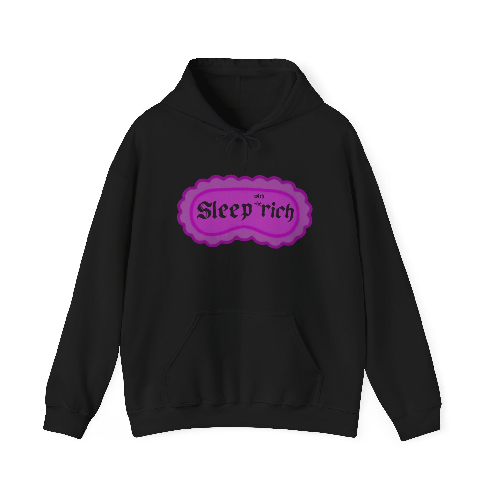 Sleep Rich Hoodie — Cozy Purple Retro Graphic Hooded Sweatshirt
