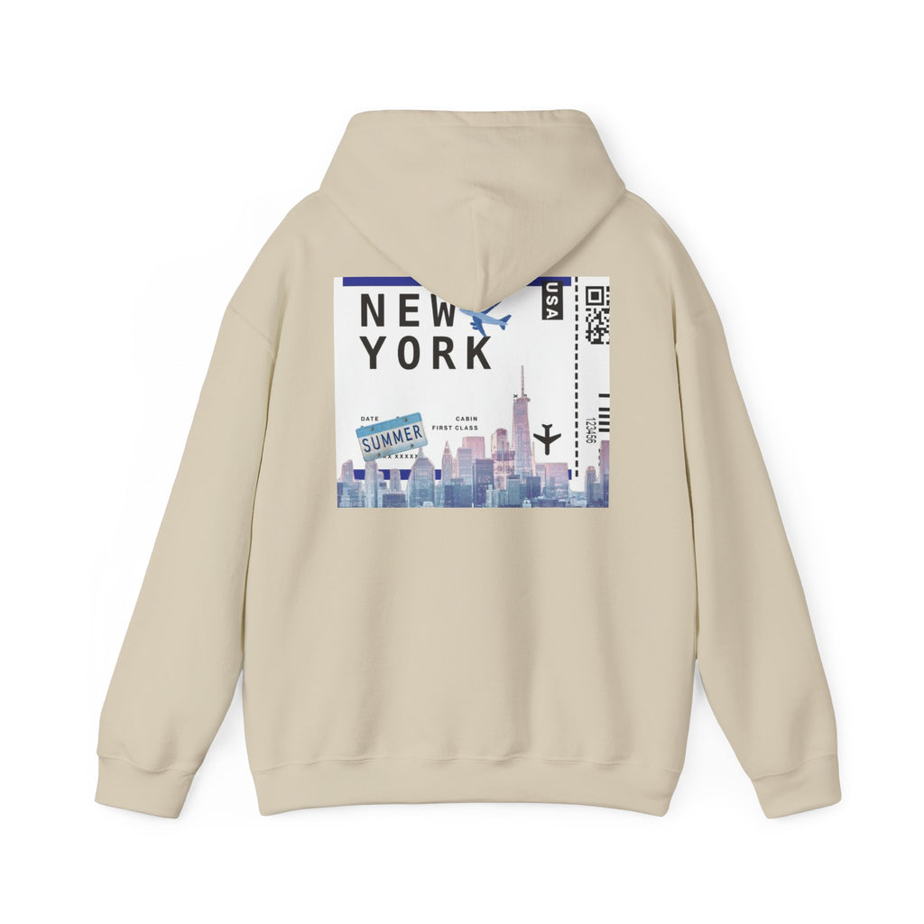 New York Stitch Hoodie — I  NY Front & Cityscape Back Pullover