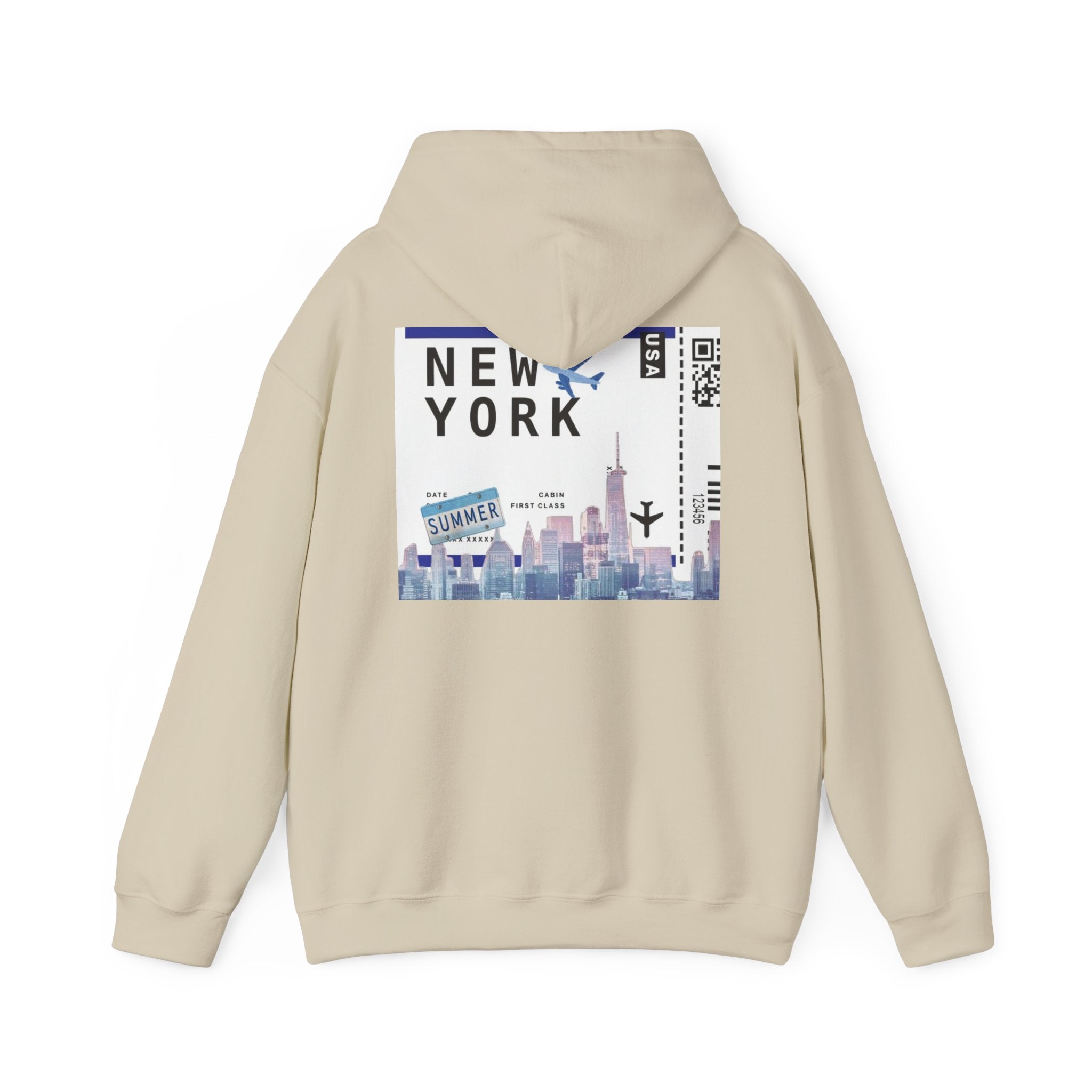 New York Stitch Hoodie — I  NY Front & Cityscape Back Pullover