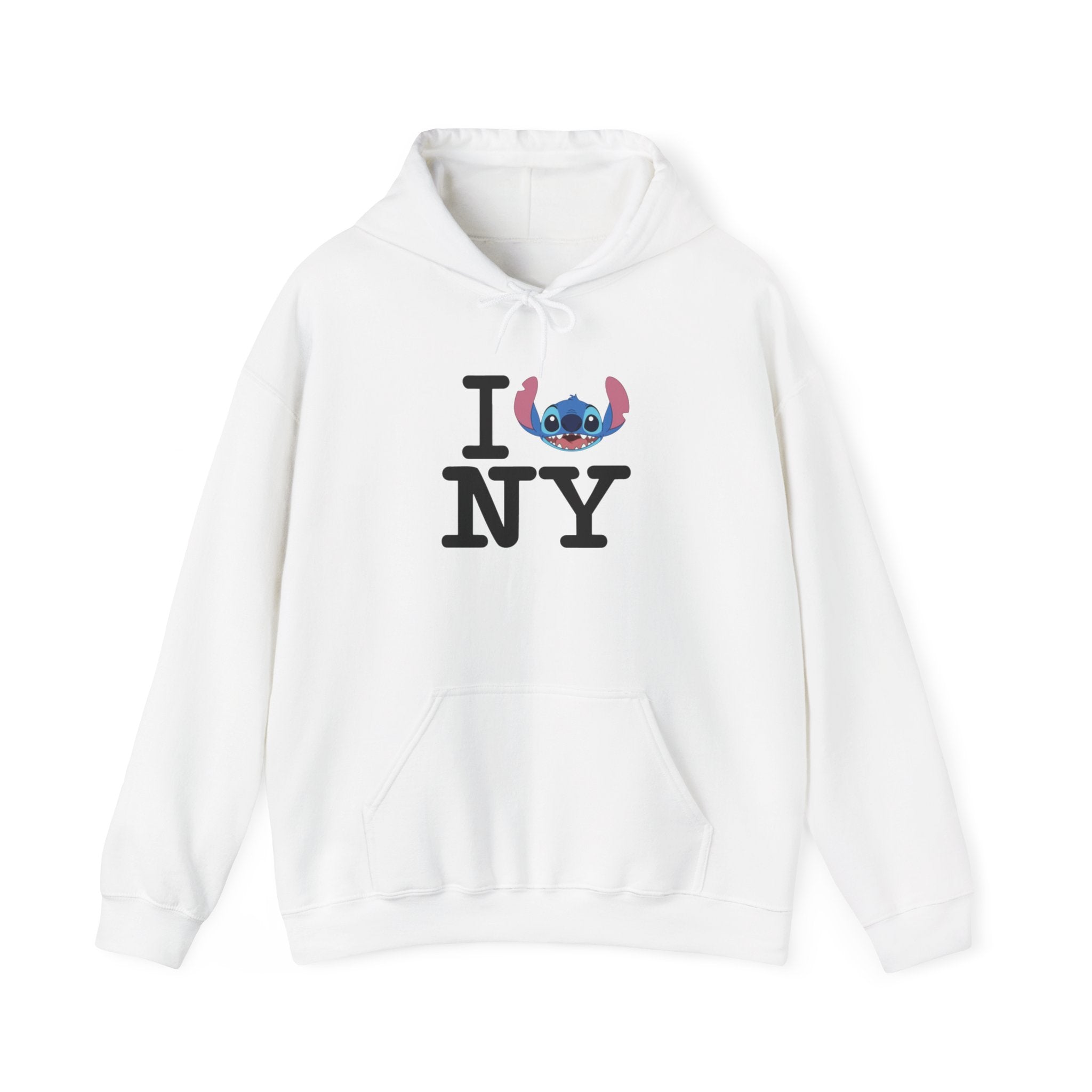 New York Stitch Hoodie — I  NY Front & Cityscape Back Pullover