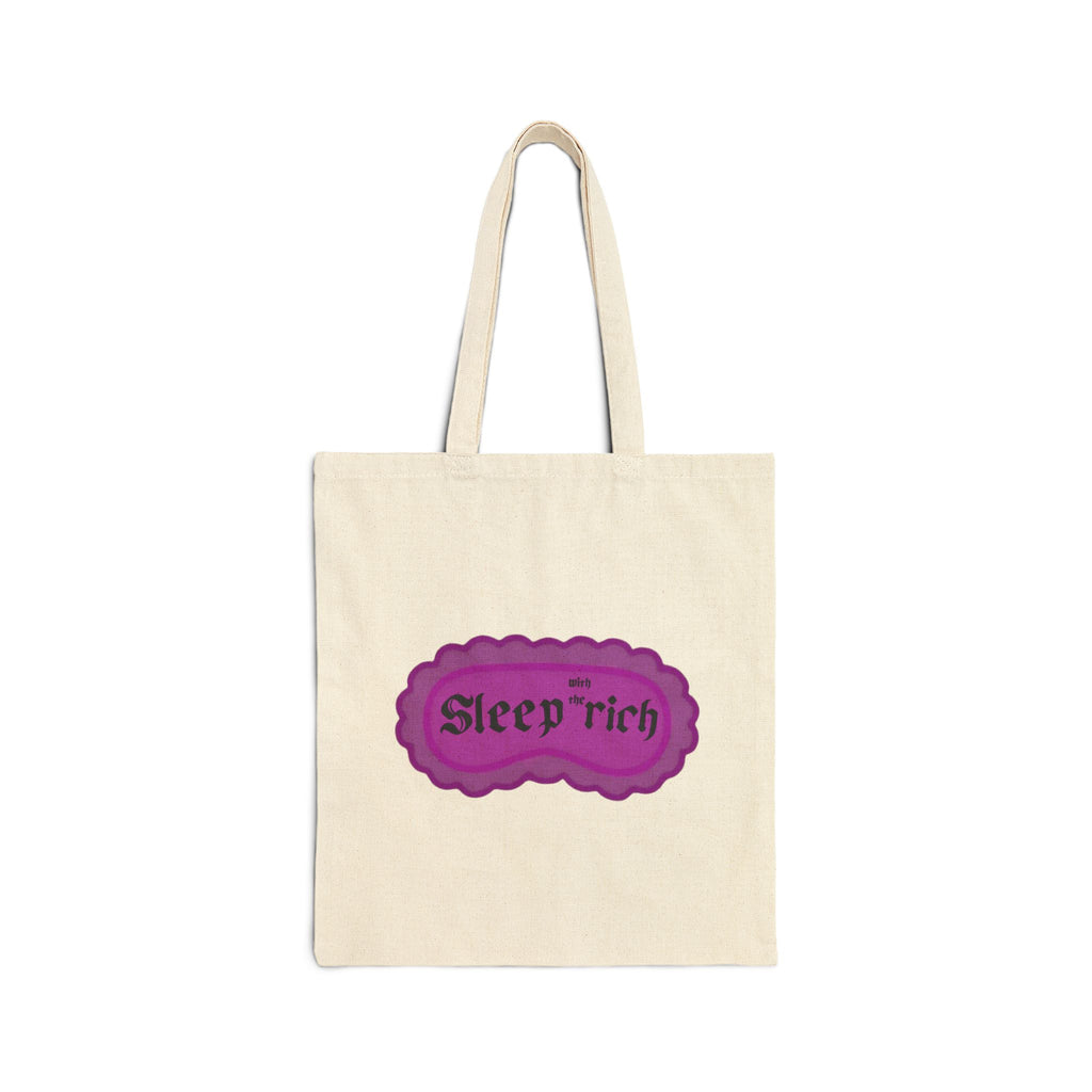 Canvas Tote Bag — "Sleep Rich" Pink Retro Logo Reusable Shopper