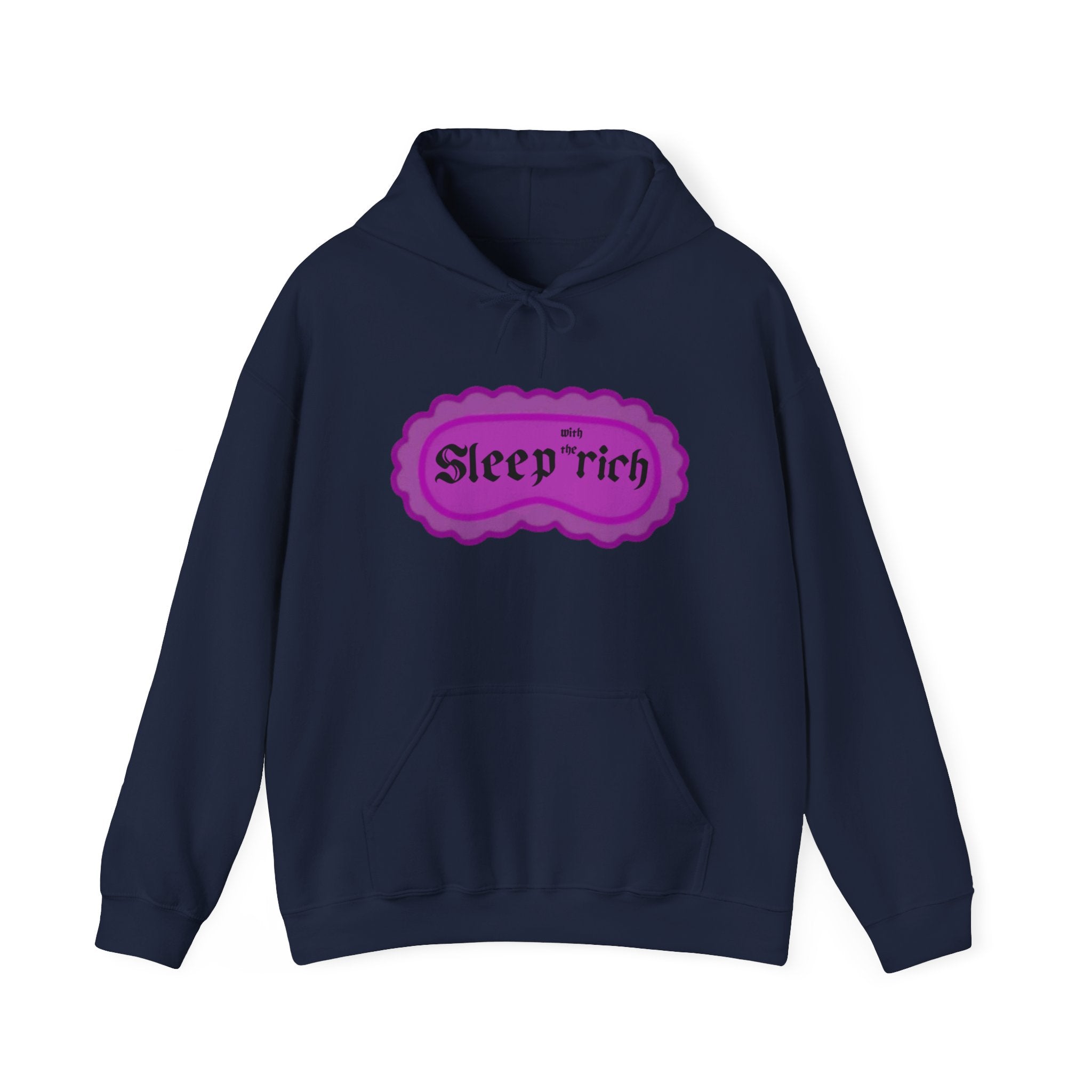 Sleep Rich Hoodie — Cozy Purple Retro Graphic Hooded Sweatshirt