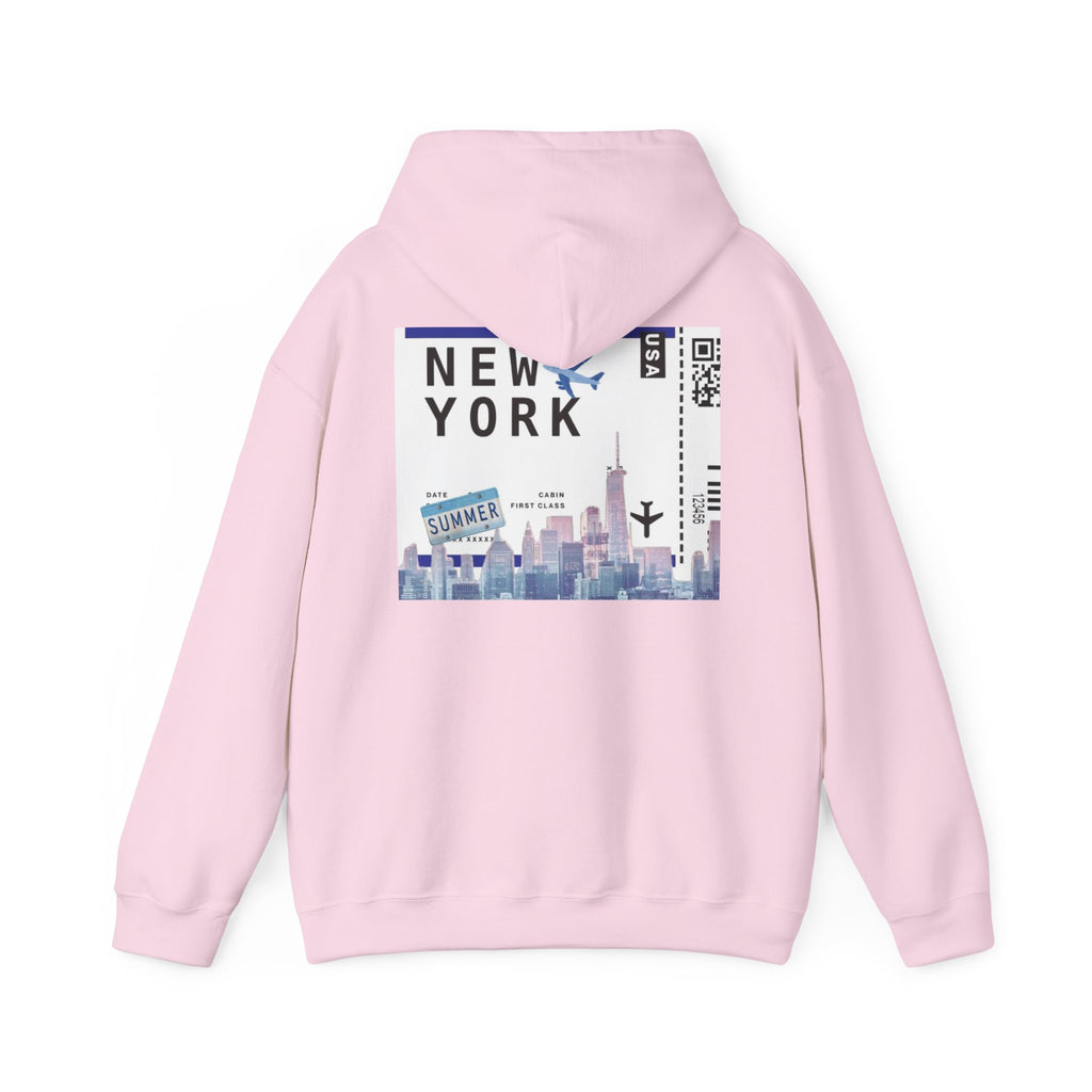 New York Stitch Hoodie — I  NY Front & Cityscape Back Pullover