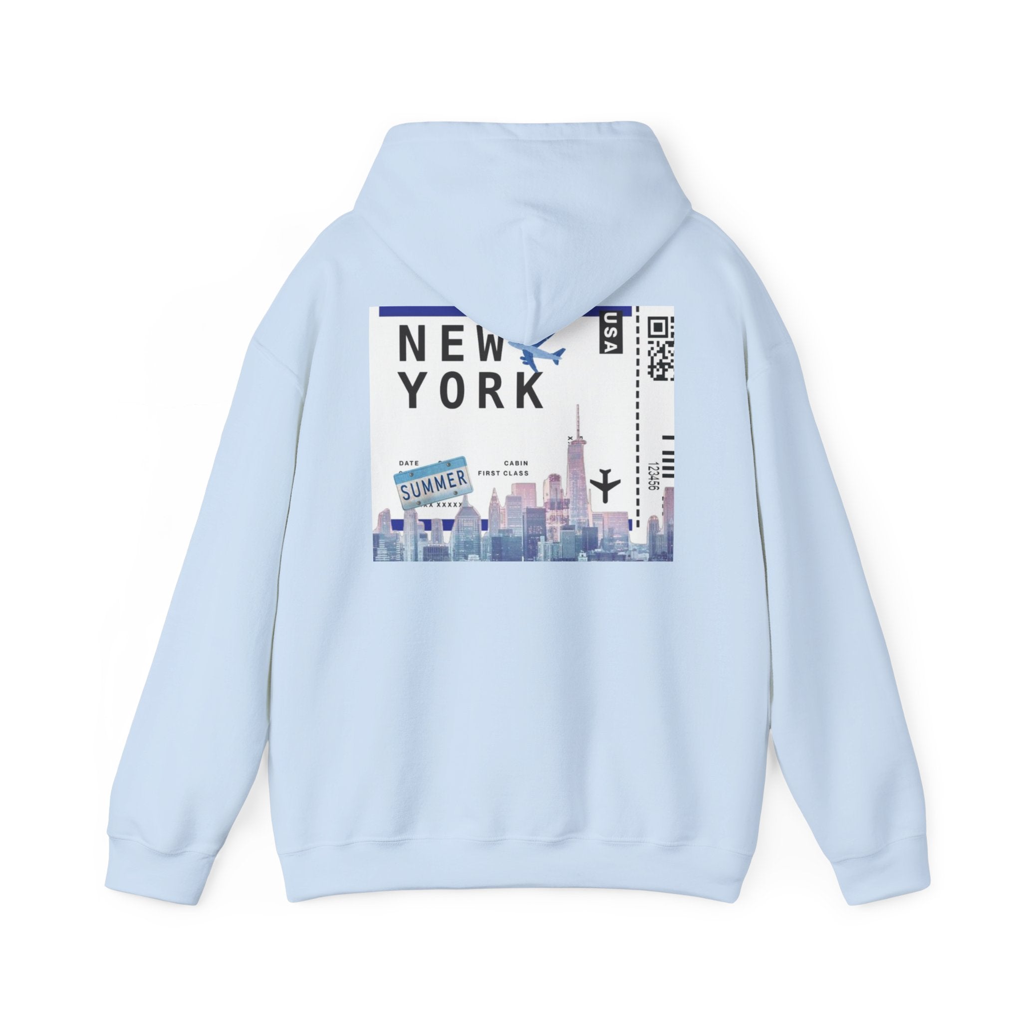 New York Stitch Hoodie — I  NY Front & Cityscape Back Pullover