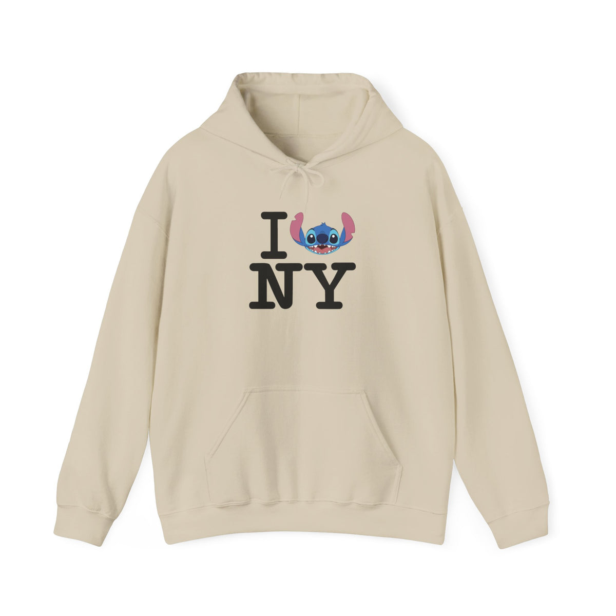New York Stitch Hoodie — I  NY Front & Cityscape Back Pullover