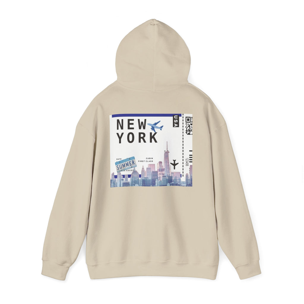 New York Stitch Hoodie — I  NY Front & Cityscape Back Pullover