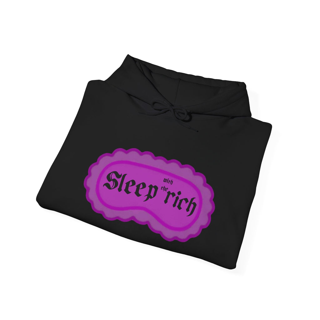 Sleep Rich Hoodie — Cozy Purple Retro Graphic Hooded Sweatshirt