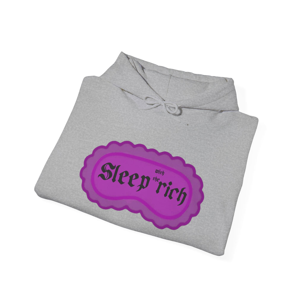 Sleep Rich Hoodie — Cozy Purple Retro Graphic Hooded Sweatshirt