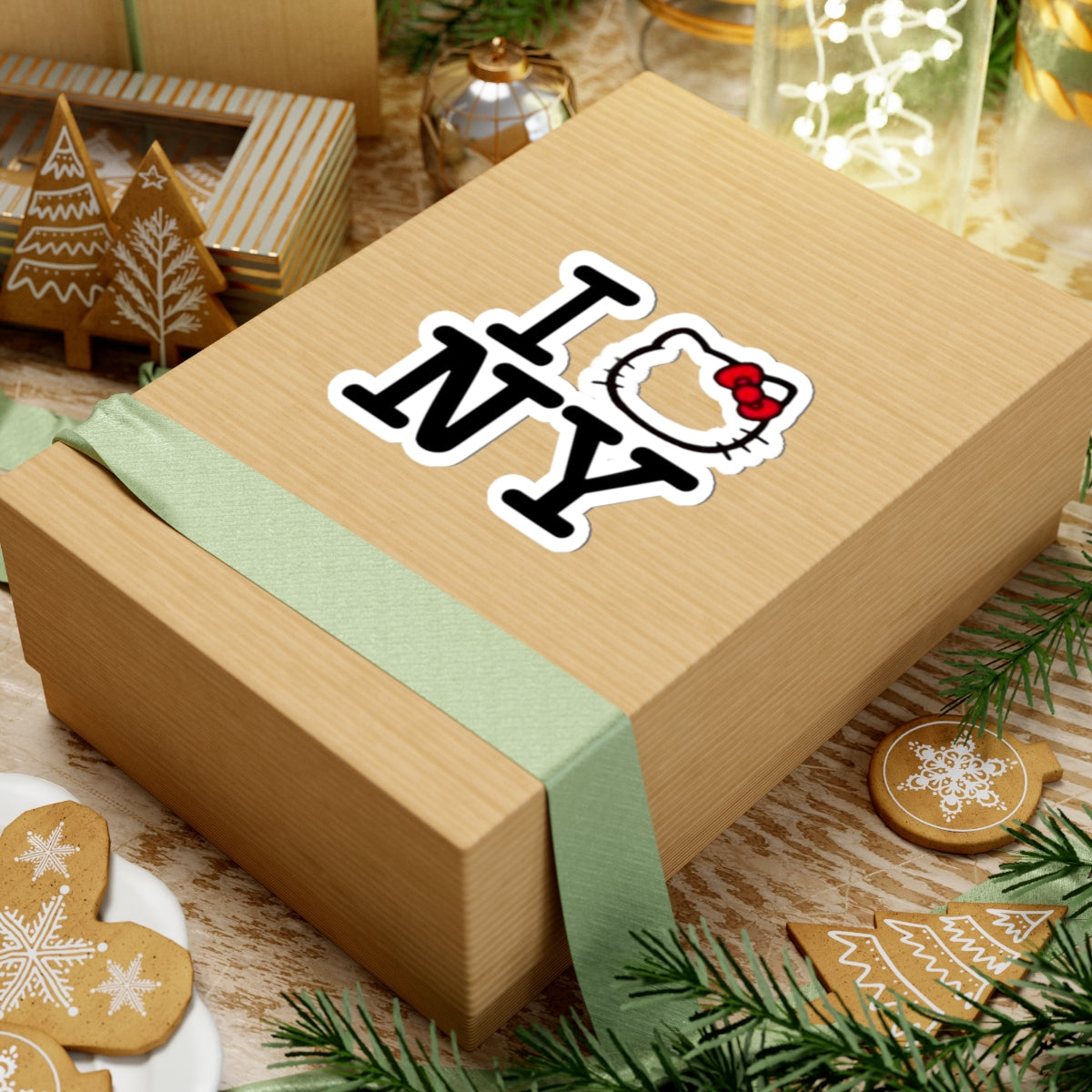 I (Hello Kitty Head) NY Kiss-Cut Sticker — Cute NYC Souvenir