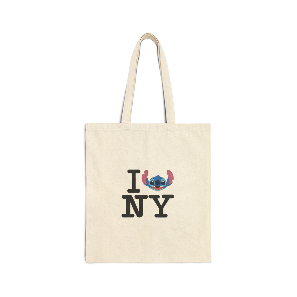 I (Stitch) NY Canvas Tote Bag — Cute New York Souvenir Market Tote
