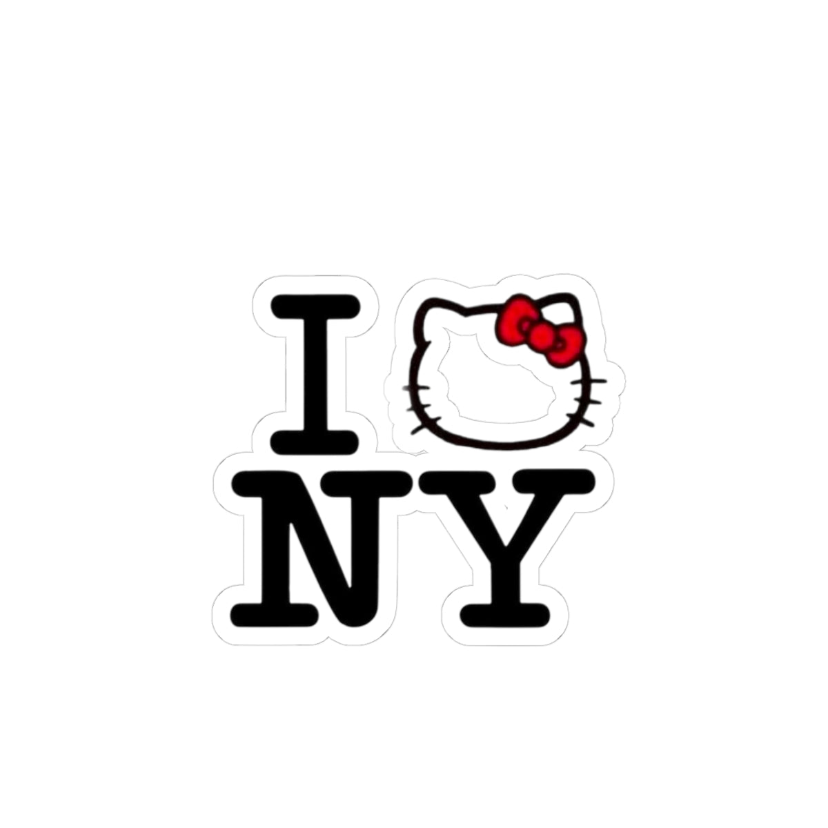 I (Hello Kitty Head) NY Kiss-Cut Sticker — Cute NYC Souvenir