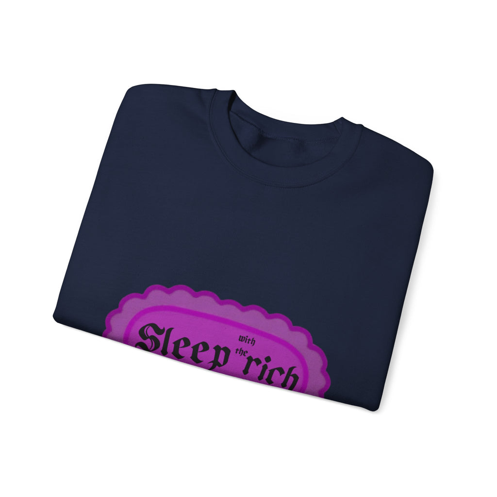 Sleep Rich Crewneck Sweatshirt - Purple Gothic Logo Cozy Pullover