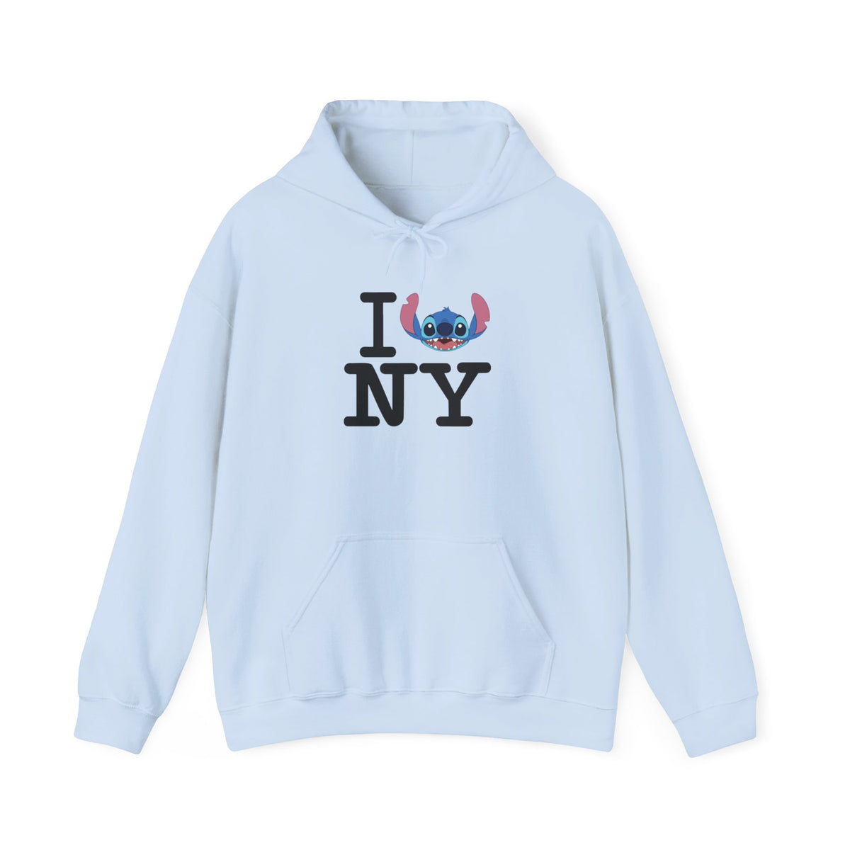 New York Stitch Hoodie — I  NY Front & Cityscape Back Pullover