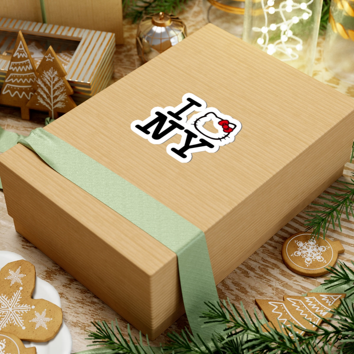 I (Hello Kitty Head) NY Kiss-Cut Sticker — Cute NYC Souvenir