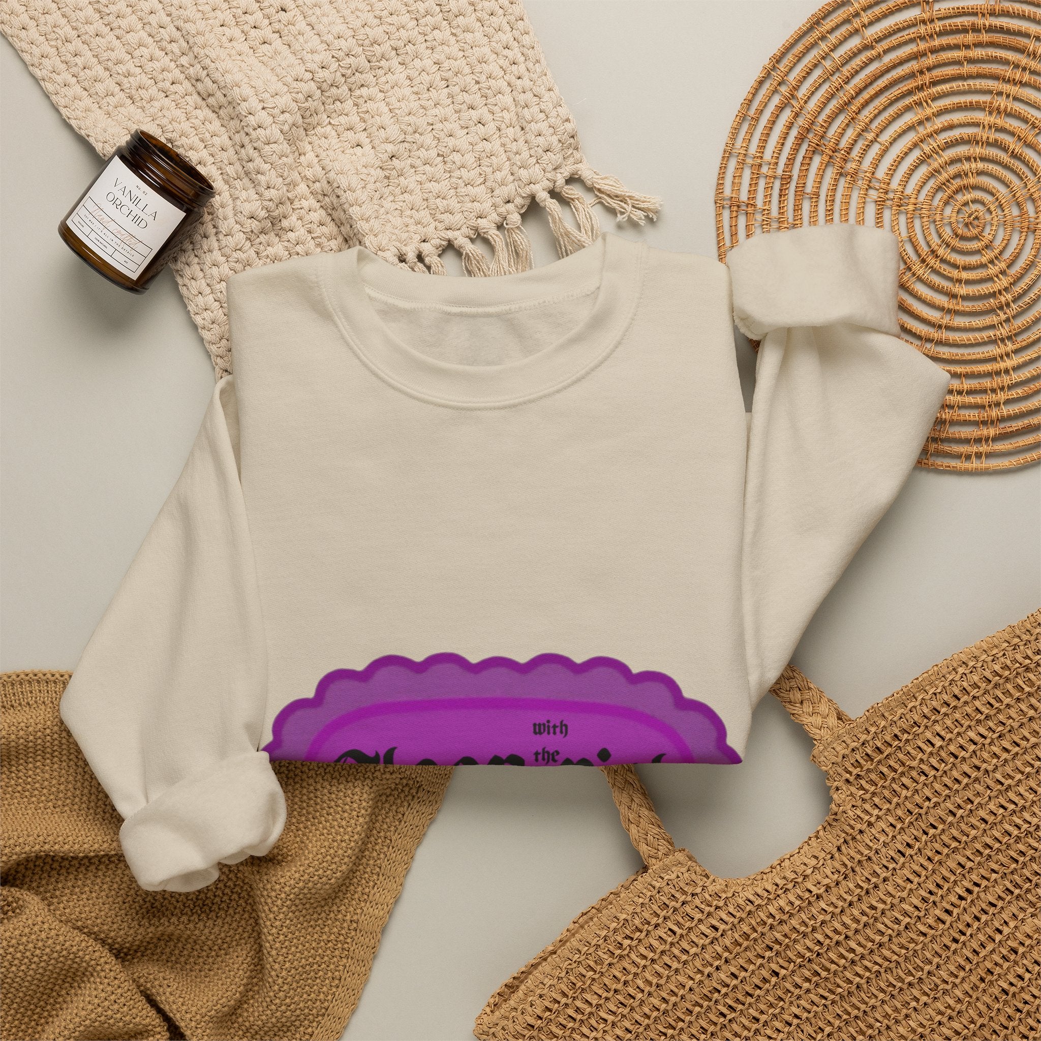 Sleep Rich Crewneck Sweatshirt - Purple Gothic Logo Cozy Pullover