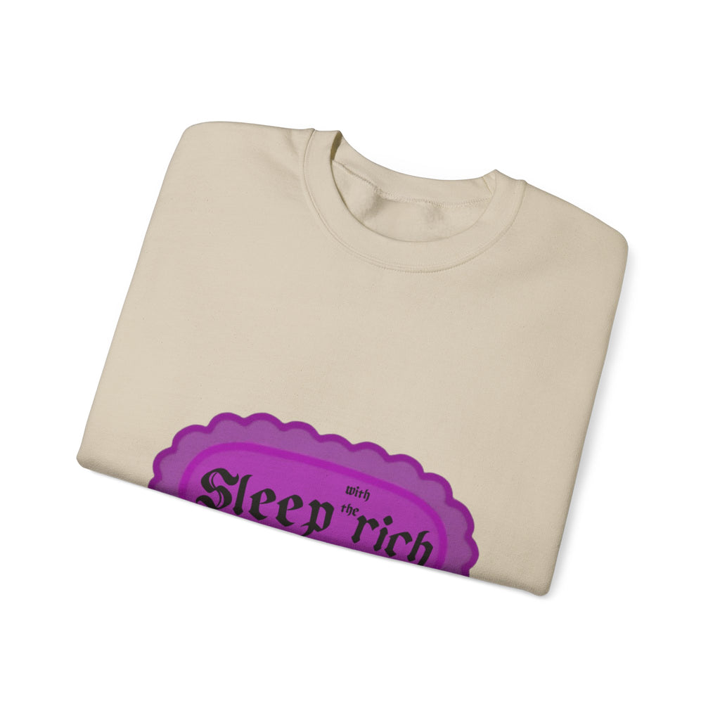 Sleep Rich Crewneck Sweatshirt - Purple Gothic Logo Cozy Pullover