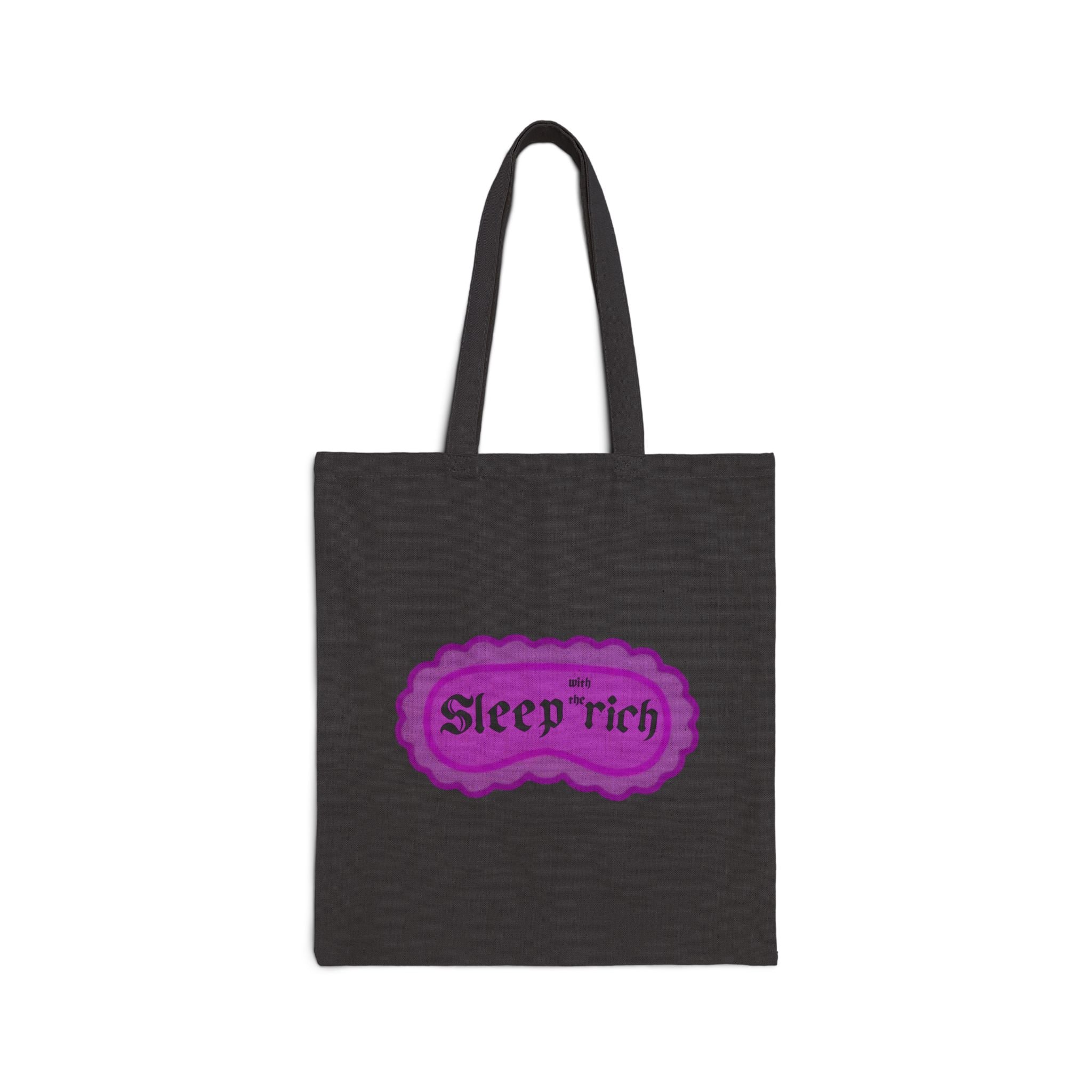 Canvas Tote Bag — "Sleep Rich" Pink Retro Logo Reusable Shopper